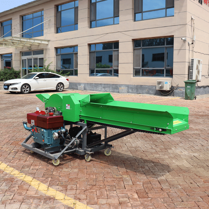 Farm Diesel Engine Straw Mini Animal Feed Silage Grass Chopper Cutting