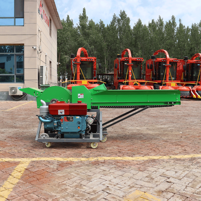Farm Diesel Engine Straw Mini Animal Feed Silage Grass Chopper Cutting