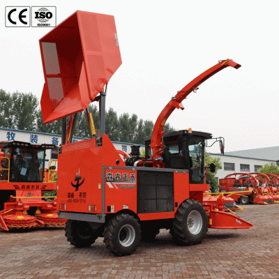 Máquina cosechadora de ensilaje autopropulsada de cuatro rodillos con alimentación horizontal, 320 Hp, potencia diésel y toma de fuerza, de alta calidad y gran éxito de ventas, para granja